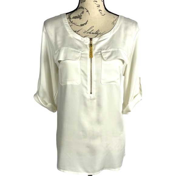 Jones New York Women’s Front Tassel Zipper Top - Picture 1 of 16